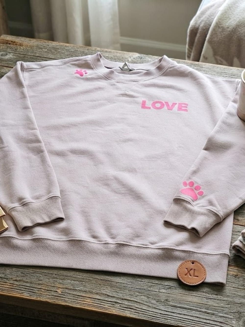 Wildfox Lavender Crewneck Sweatshirt with Pink Accent